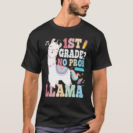 1年生No Probラマ学校給食の初日 Tシャツ (正面)