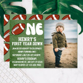 1年目のサッカーの最初の誕生日の写真 招待状