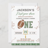 1年目のサッカーの最初の誕生日パーティー 招待状 (正面)