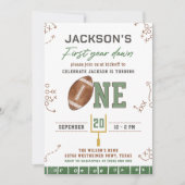 1年目のサッカーの最初の誕生日パーティー 招待状 (正面)