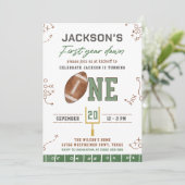 1年目のサッカーの最初の誕生日パーティー 招待状 (スタンド正面)