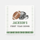 1年目のサッカーの誕生日パーティナプキンス スタンダードカクテルナプキン (正面)