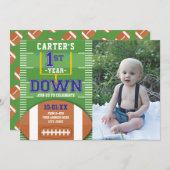 1年目のサッカーボーイズファースト誕生日写真 招待状 (正面/裏面)