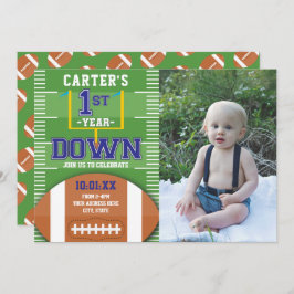 1年目のサッカーボーイズファースト誕生日写真 招待状