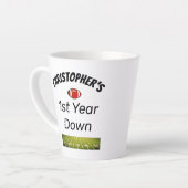 1年目のサッカー少年の誕生日 カフェラテマグ (左アングル)