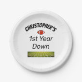 1年目のサッカー少年の誕生日 ペーパープレート (正面)