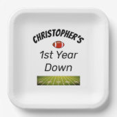 1年目のサッカー少年の誕生日 ペーパープレート (正面)