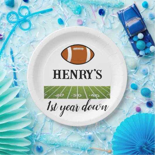 1年目のサッカー少年の誕生日 ペーパープレート (パーティー)