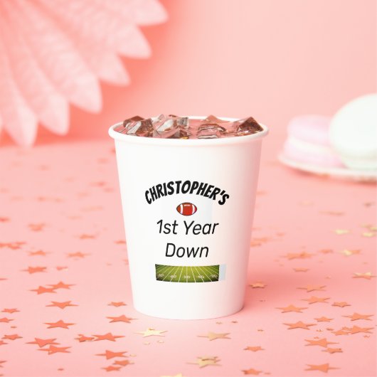 1年目のサッカー少年の誕生日 紙コップ (インサイチュ)