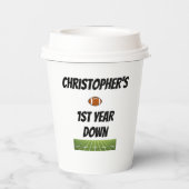 1年目のサッカー少年の誕生日 紙コップ (裏面)