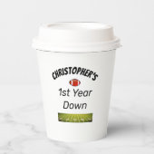 1年目のサッカー少年の誕生日 紙コップ (正面)