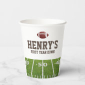1年目のサッカー少年の誕生日 紙コップ (裏面)