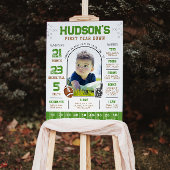 1年目のダウンサッカーの最初の誕生日マイルストーン ポスター