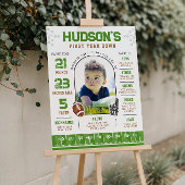 1年目のダウンサッカーの最初の誕生日マイルストーン ポスター