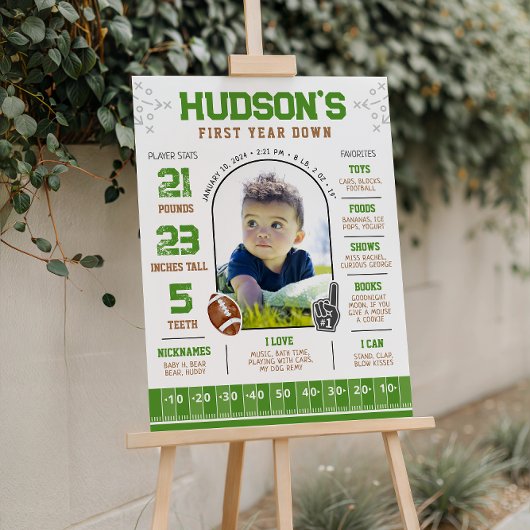 1年目のダウンサッカーの最初の誕生日マイルストーン ポスター
