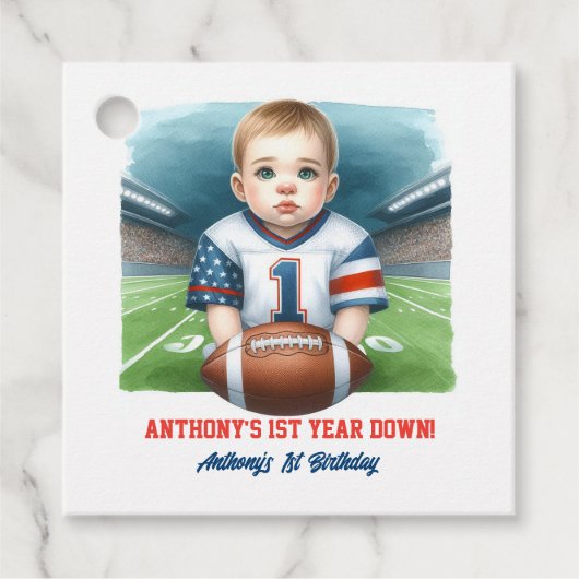 1年目のダウンサッカーの最初の誕生日 フェイバータグ (正面)