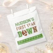 1年目のダウンサッカーの最初の誕生日 フェイバーバッグ (クリップ留めされた状態)