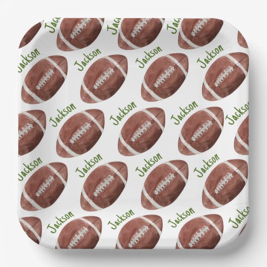 1年目のダウンサッカーの最初の誕生日 ペーパープレート (正面)