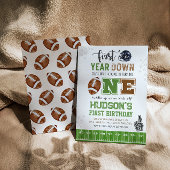 1年目のダウンサッカーの最初の誕生日 招待状