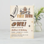 1年目のダウンサッカーの最初の誕生日 招待状 (スタンド正面)