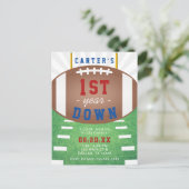 1年目のダウンサッカーテーマ1st誕生日 ポストカード (スタンド正面)