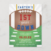 1年目のダウンサッカーテーマ1st誕生日 ポストカード (正面)