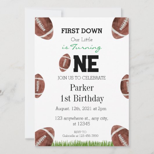 1年目のダウンサッカー招待状 招待状 (正面)