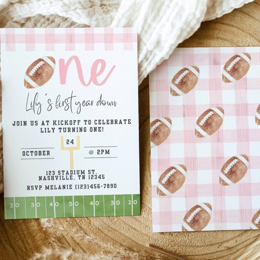 1年目のダウンサッカー招待状、最初の誕生日 招待状