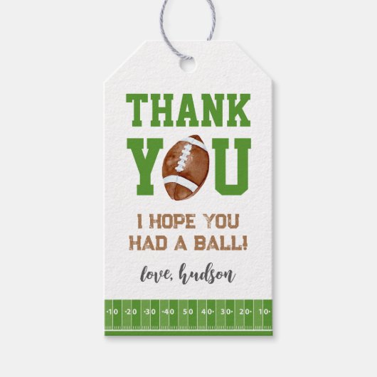 1年目のダウンサッカー第1の誕生日メッセージカード ギフトタグ (正面)