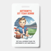 1年目のダウンサッカー誕生日VIPパス バッジ (正面)
