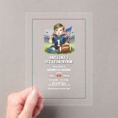 1年目のダウンサッカー1回目の誕生日パーティー アクリル招待状 (インサイチュ (ポータブル))