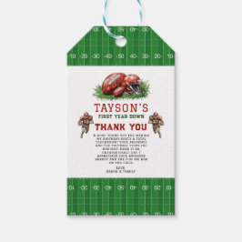 1年目のダウンサッカー1回目の誕生日パーティー ギフトタグ