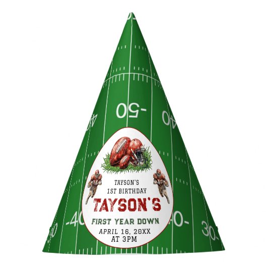 1年目のダウンサッカー1回目の誕生日パーティー パーティーハット (正面)