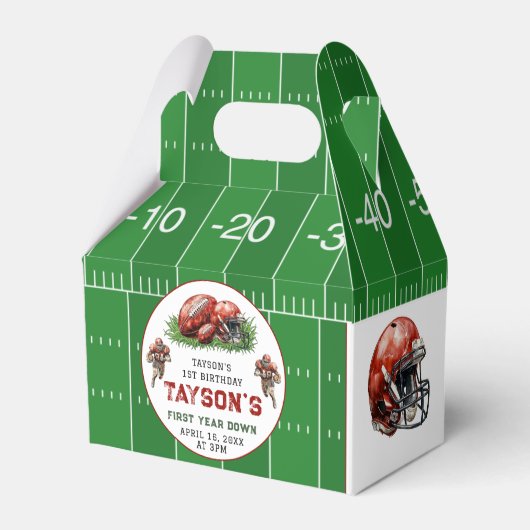 1年目のダウンサッカー1回目の誕生日パーティー フェイバーボックス (裏面サイド)