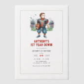 1年目のダウンサッカー1回目の誕生日パーティー ベラム紙招待状 (正面)