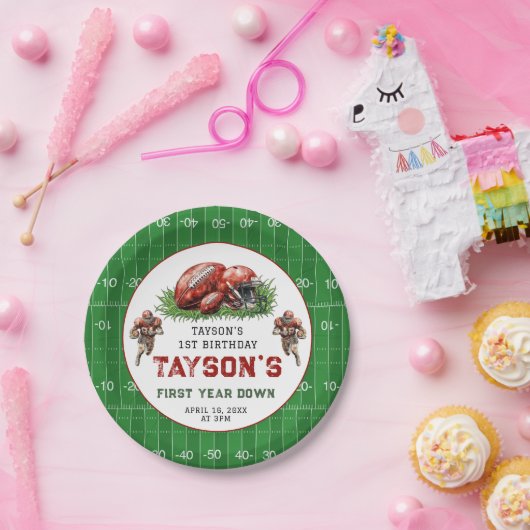 1年目のダウンサッカー1回目の誕生日パーティー ペーパープレート (パーティー)
