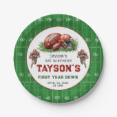 1年目のダウンサッカー1回目の誕生日パーティー ペーパープレート (正面)