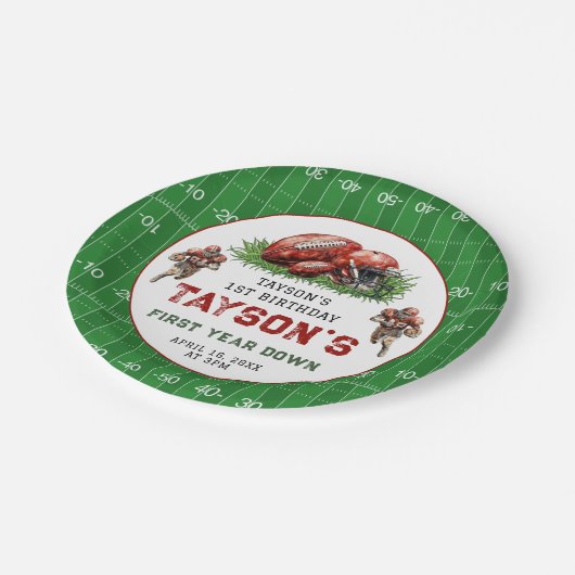 1年目のダウンサッカー1回目の誕生日パーティー ペーパープレート (アングル)