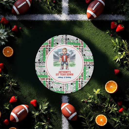 1年目のダウンサッカー1回目の誕生日パーティー ペーパープレート