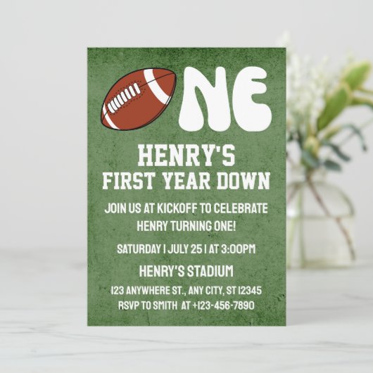 1年目のダウンサッカー1回目の誕生日パーティー 招待状 (スタンド正面)