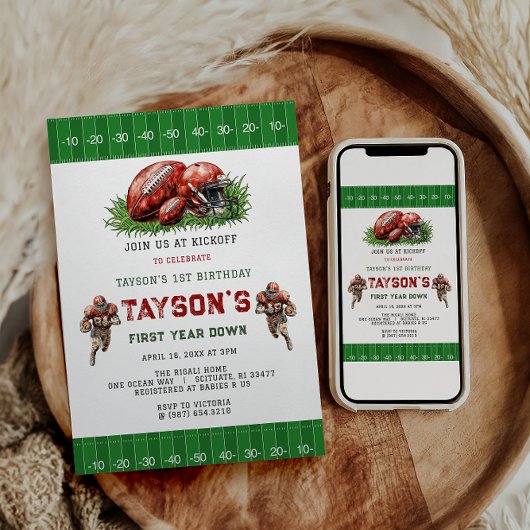 1年目のダウンサッカー1回目の誕生日パーティー 招待状