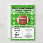 1年目のダウンサッカー1番目の誕生日パーティーインビタ 招待状 (正面)