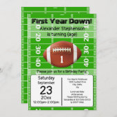 1年目のダウンサッカー1番目の誕生日パーティーインビタ 招待状 (正面/裏面)