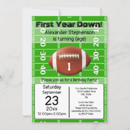 1年目のダウンサッカー1番目の誕生日パーティーインビタ 招待状