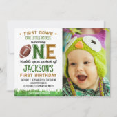 1年目のダウンサッカー1番目の誕生日招待状 招待状 (正面)