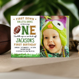 1年目のダウンサッカー1番目の誕生日招待状 招待状