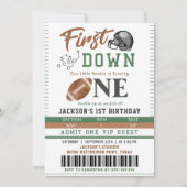 1年目のダウンサッカー1番目の誕生日招待状 招待状 (正面)