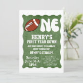 1年目のダウンサッカー1st誕生日パーティー波形 招待状 (スタンド正面)