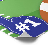 1年目のダウンブルーサッカー1st誕生日フォーム ポスター (角)