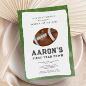 1年目のダウン男の子サッカー1st誕生日パーティー 招待状